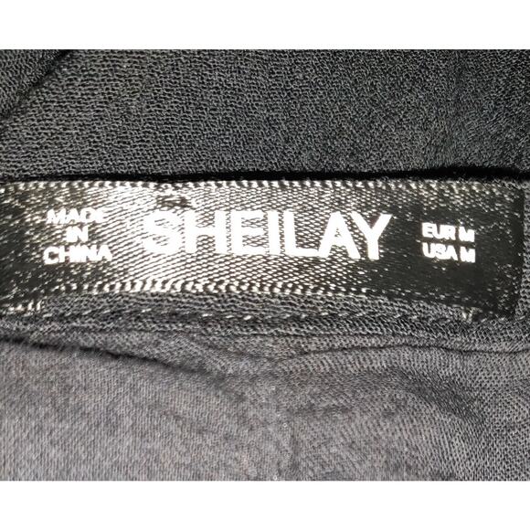 Witchy Black Boho Top M Whimsigoth Fairy Grunge Swingy Cold Shoulder Romantic - Picture 10 of 11